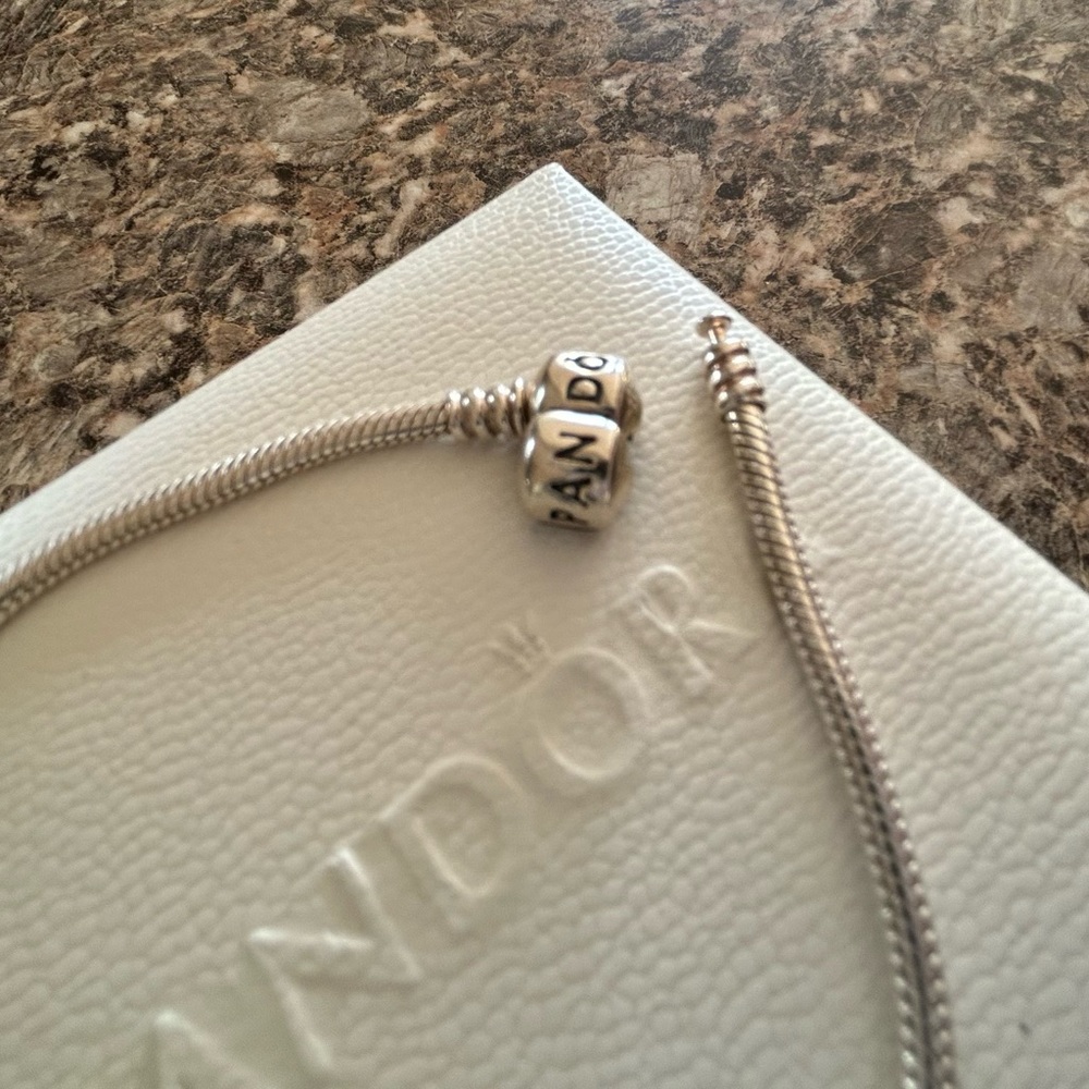 Pandora Silver Bracelet with Three Charms - Picture 7 of 9